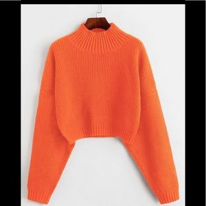 Zaful drop shoulder mock neck sweater